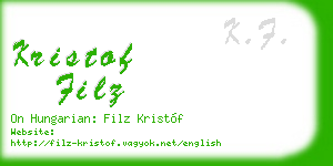 kristof filz business card